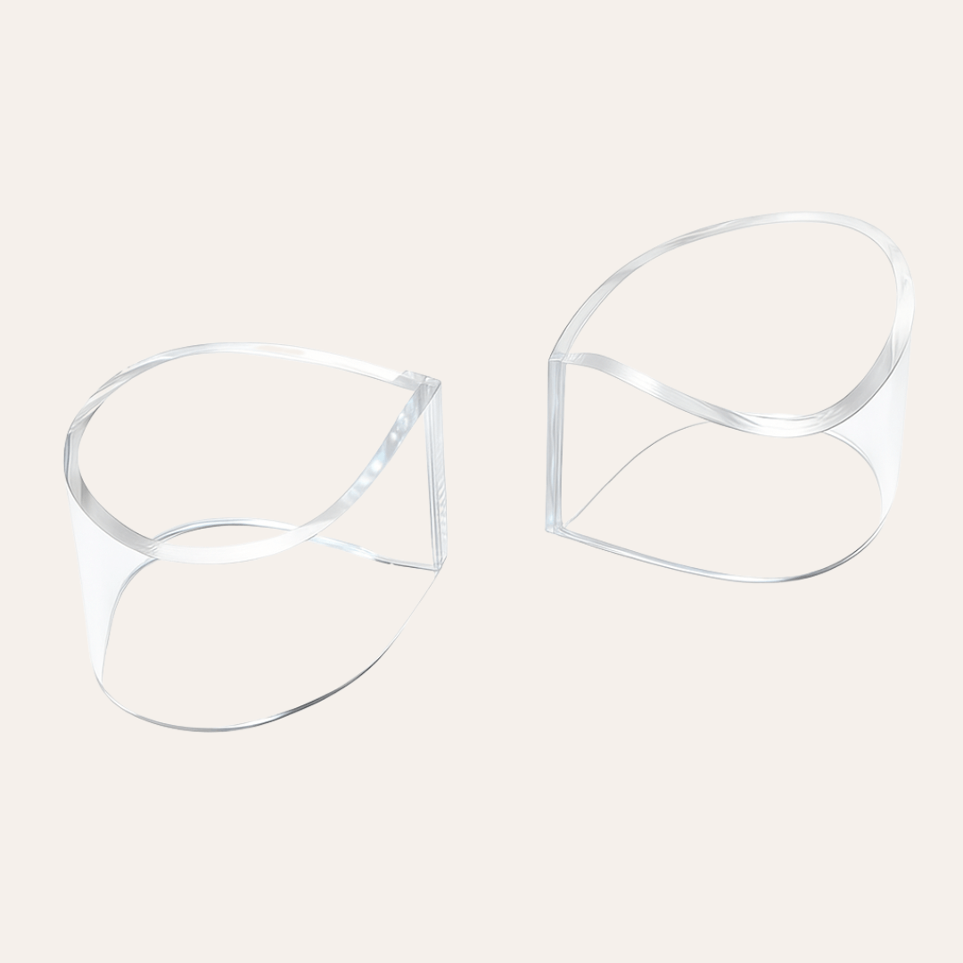 Art of Vedas Netra Prakshalana transparent glass eye wash cups pair, traditional Ayurvedic eye cleansing tools for soothing and refreshing tired eyes
