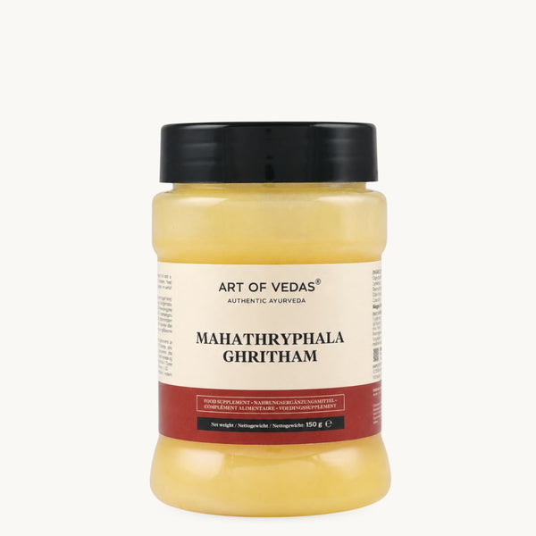Art of Vedas Maha Triphala Ghritham, klassieke ayurvedische ghee: Amla, Haritaki, geitenmelk. Pot van 150 g